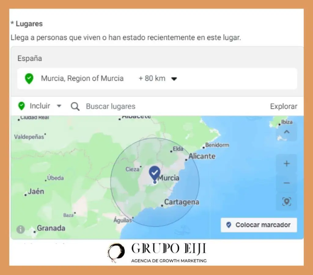 location of Facebook Ads campaigns to capture motorhome leads